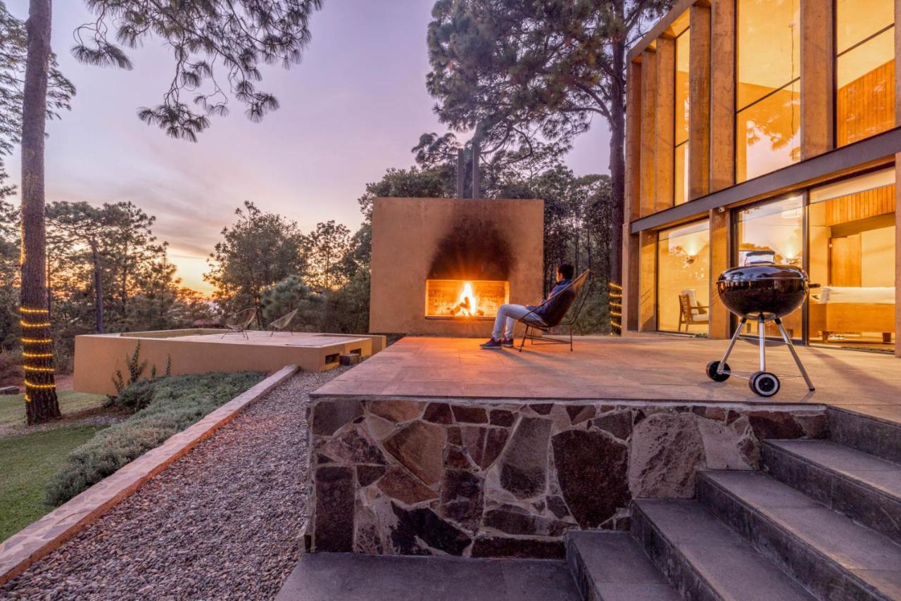 Cabana Lujo Con Alberca Climatizada Vistas Al Bosque De มาซามิตลา ภายนอก รูปภาพ
